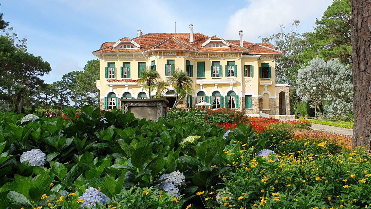 Elegant French colonial architecture of Bao Dai Summer Palace