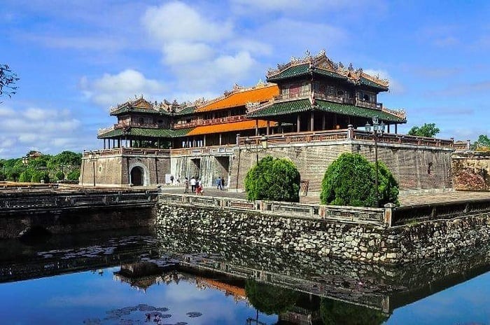 The ornate Thai Hoa Palace is one of many grand structures within the Hue Monuments complex.