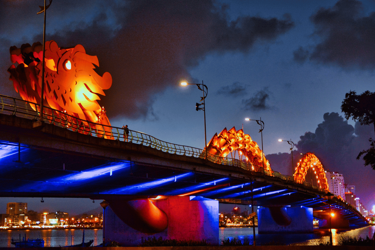 The Dragon Bridge's weekend fire shows create magical moments that define the Da Nang experience