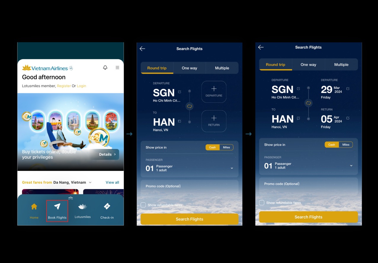 A few good apps cover searching, booking, and airport navigation
