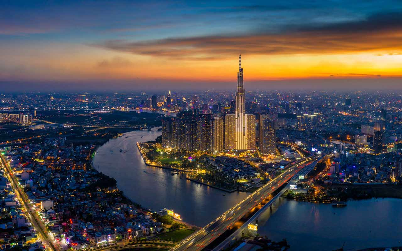 Ho Chi Minh City's dynamic skyline and energetic streets capture the essence of modern Vietnam.