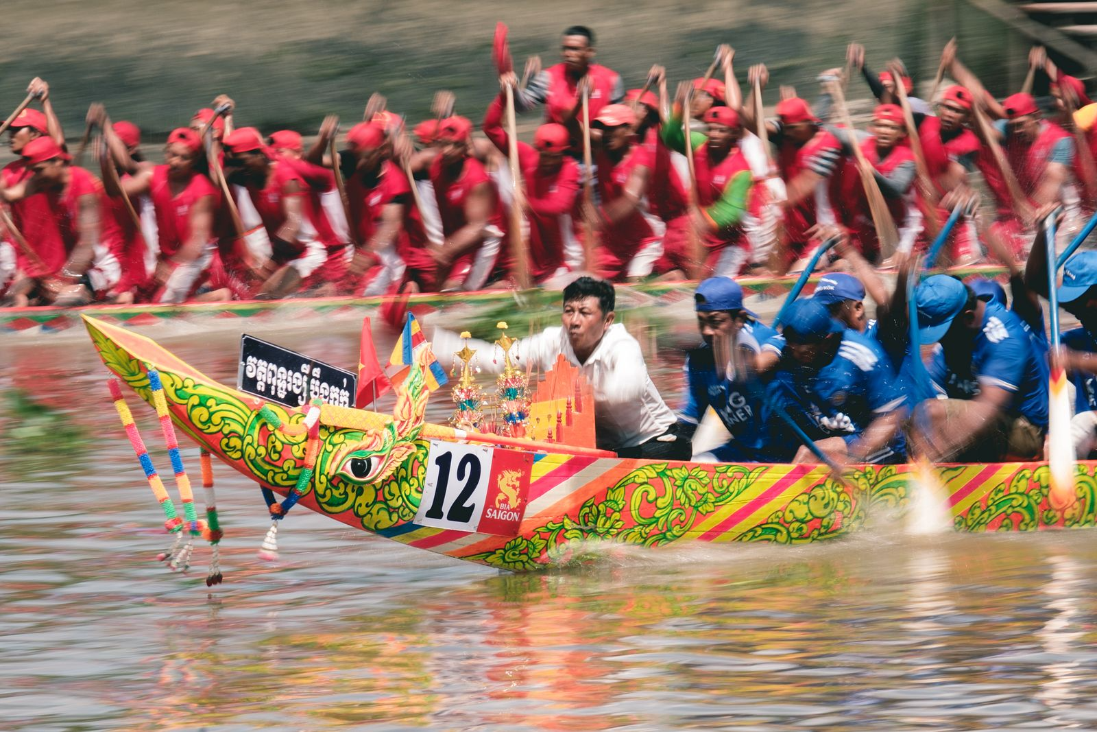 The exhilarating Ngo boat race is a central part of the Ok Om Bok festival in the Mekong Delta.