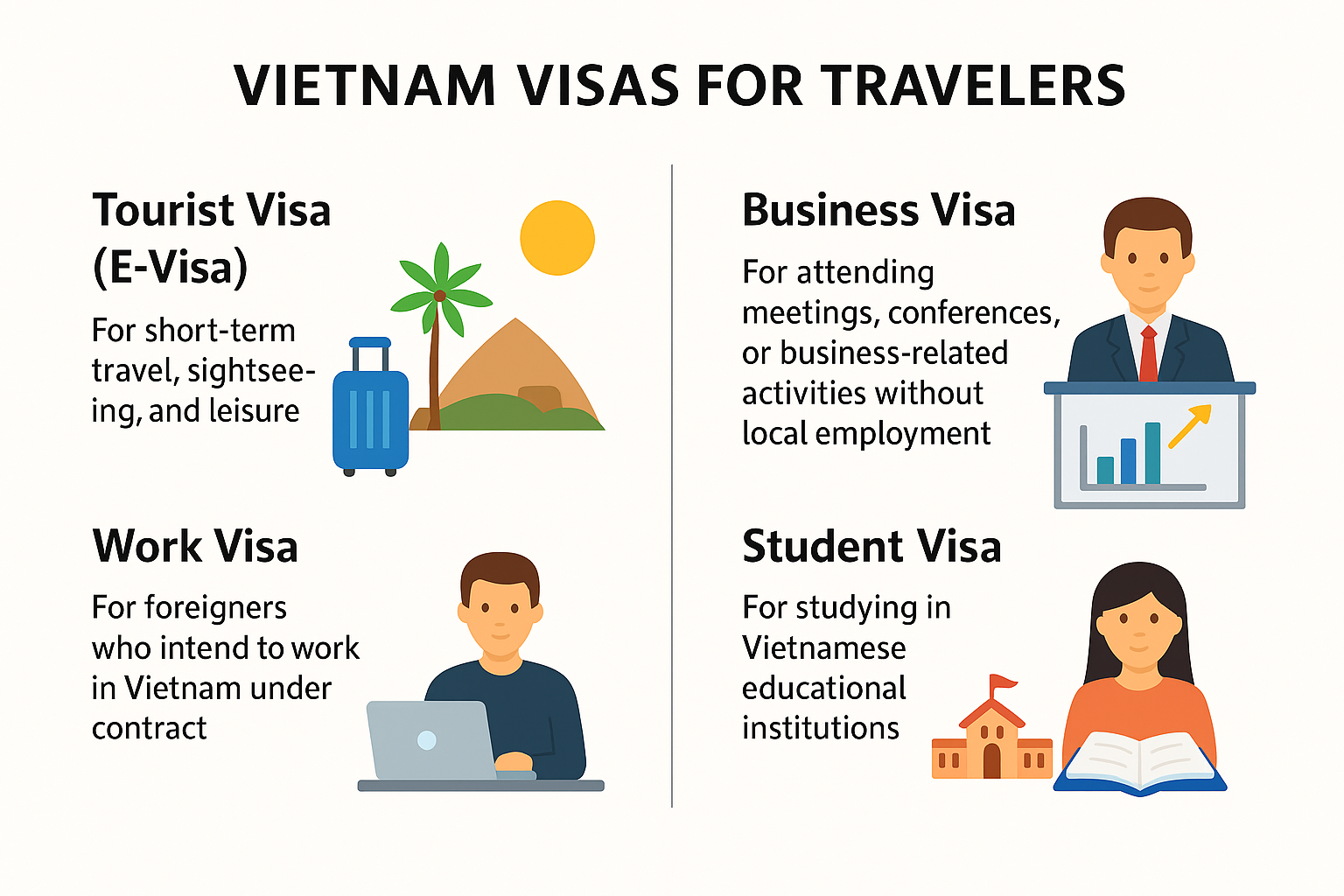 Comparison of different Vietnam visa options for travelers